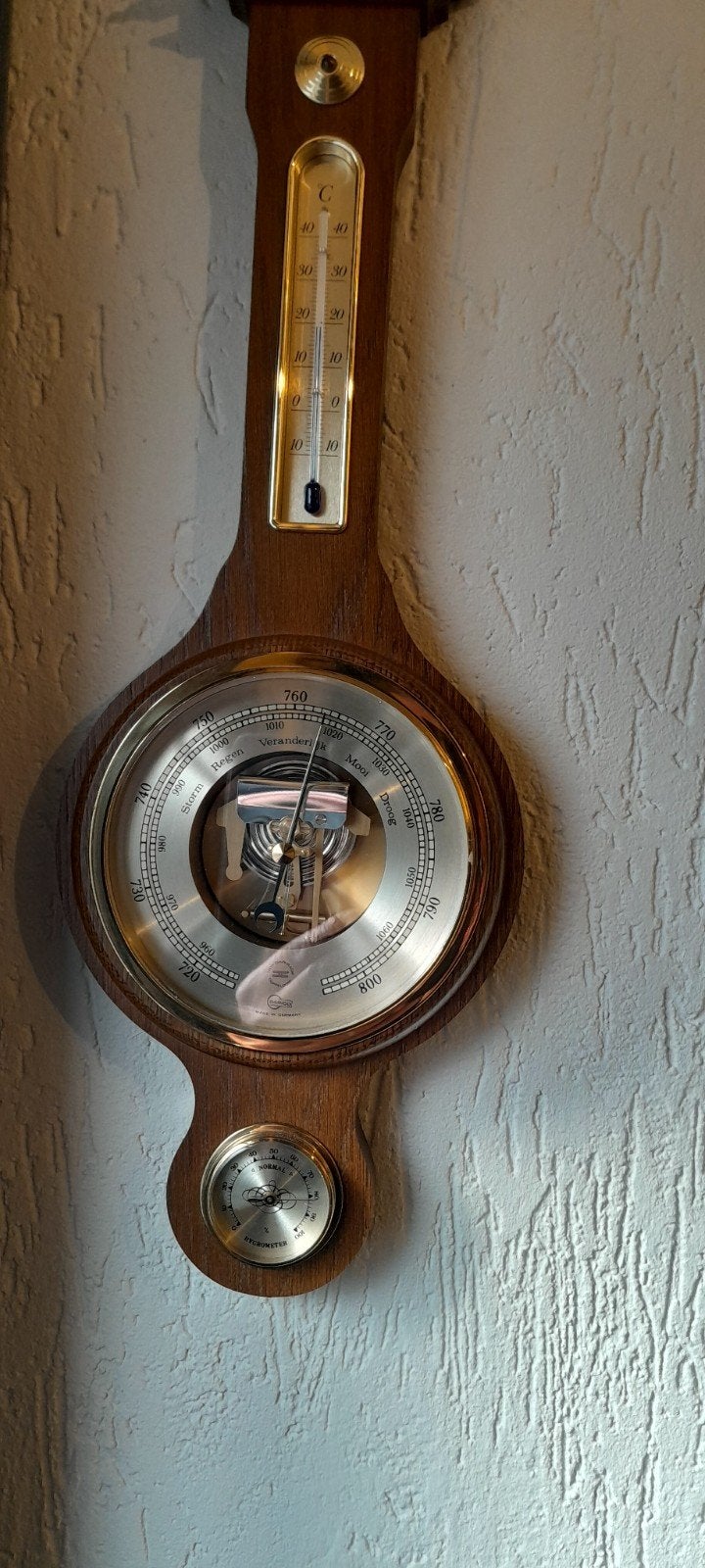 Vintage Barometer met Thermometer en Hygrometer, Ophalen, Zo goed als nieuw, Weerstation
