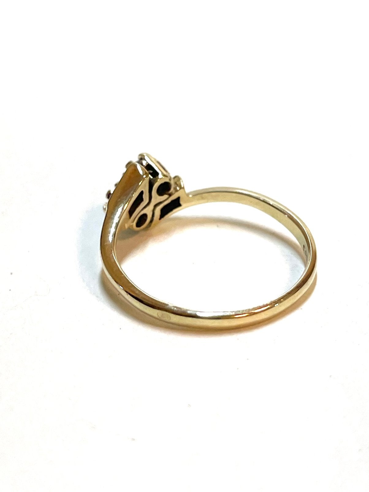 14k gouden ring met diamanten, -, -, Ophalen of Verzenden, Zo goed als nieuw