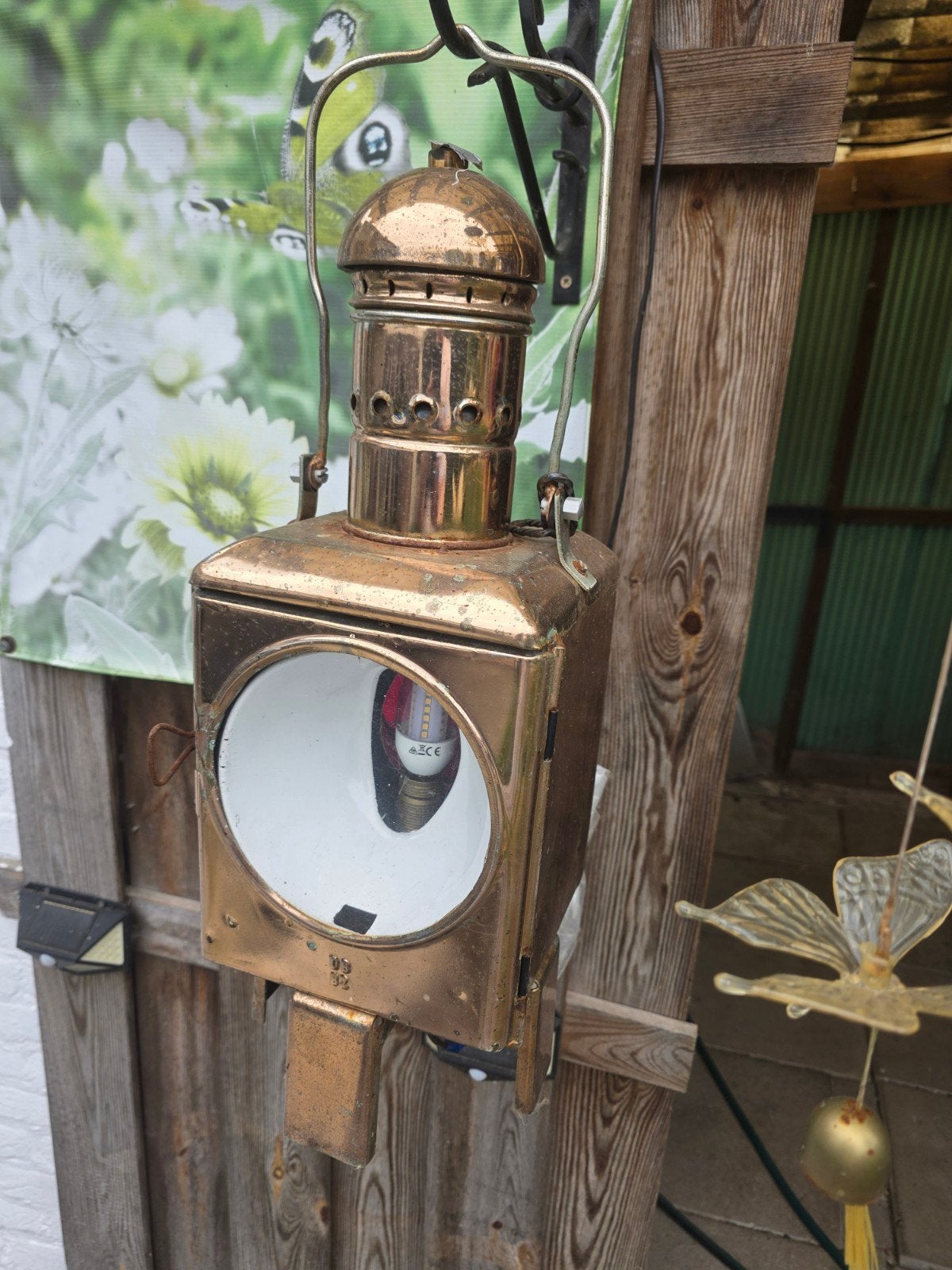Antieke koperen scheepslamp - Unieke decoratie, Ophalen of Verzenden