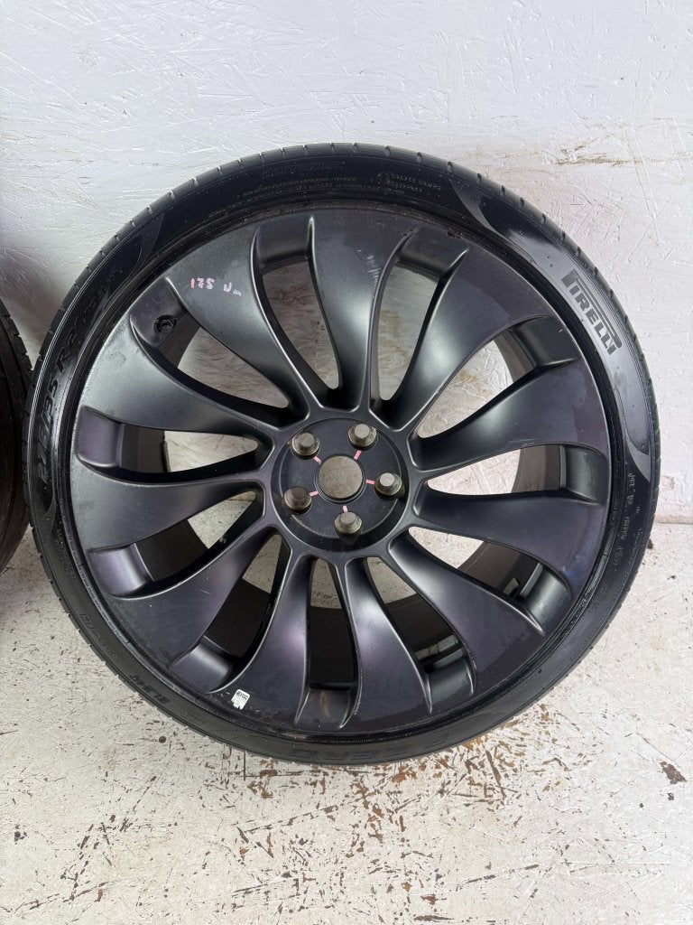 Originele Tesla Model Y velgen 21" 5x114.3 Uberturbine zomer, Niet ingevuld, Gebruikt, 275 mm, Banden en Velgen