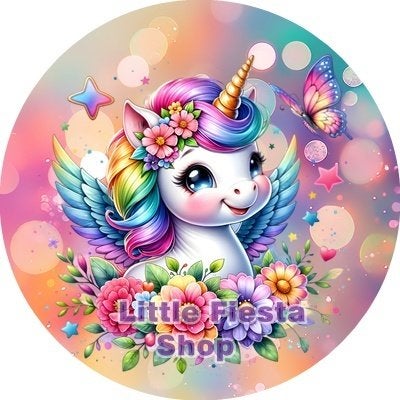 L2400 ouwel eenhoorn unicorn 20cm snoeppapier taart topper, Ophalen of Verzenden, Nieuw, Taarten, Versiering
