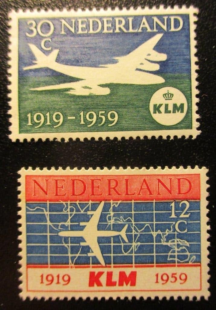 Nederland, serie 40 jaar KLM, 1959, Postzegels en Munten, Verzenden, Na 1940, Postfris
