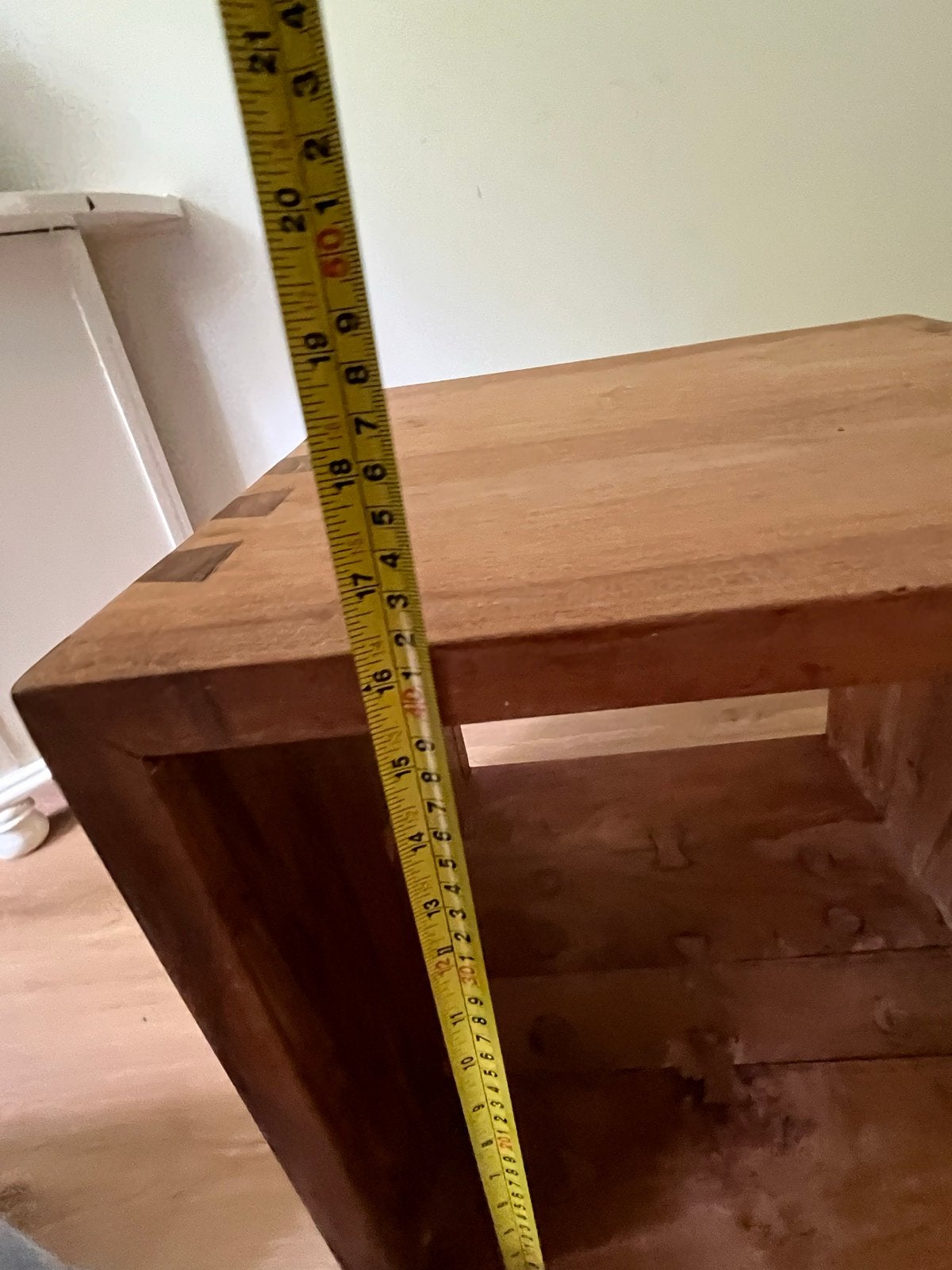 3 Houten blokken - massief hout, Huis en Inrichting, 45 tot 60 cm, Minder dan 55 cm, Gebruikt, Vierkant
