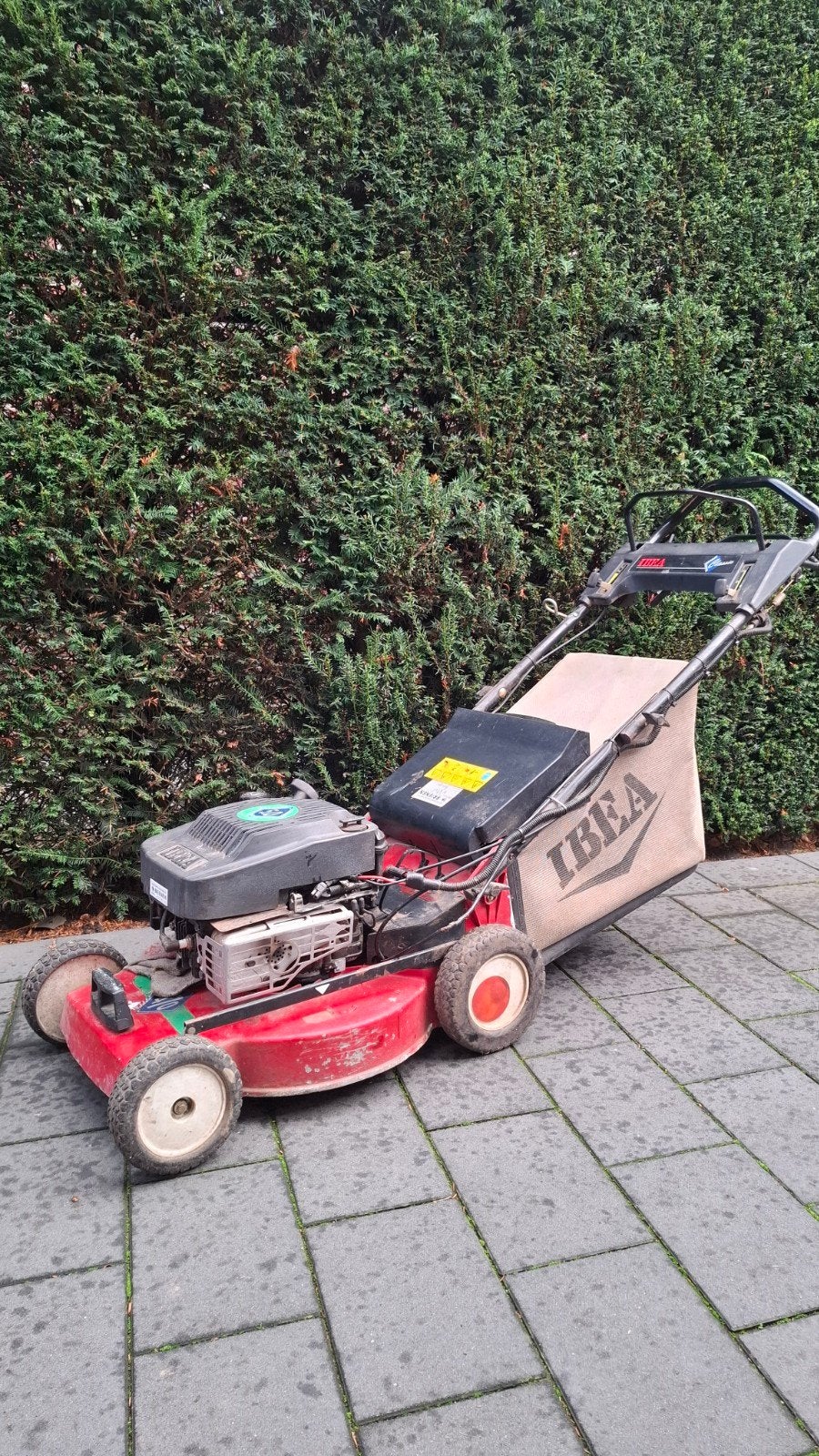 IBEA 4718 Grasmaaier loopmaaier benzine zelfrijdend, Ophalen, Cirkelmaaier, Gebruikt, Elektrische starter