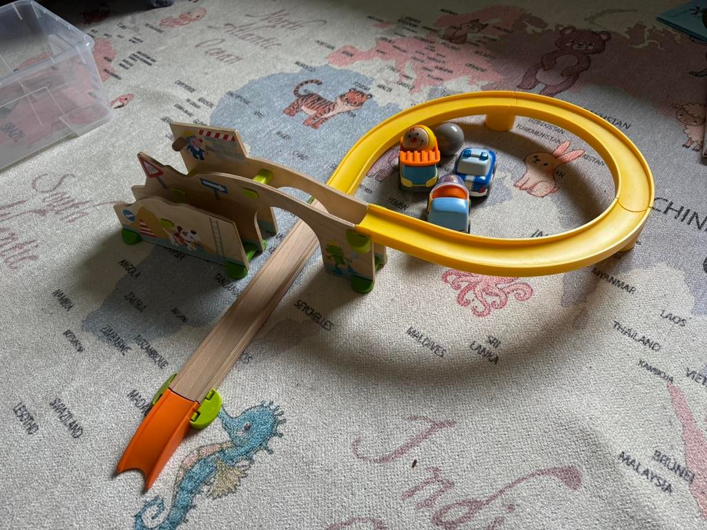 Haba baan auto speelgoed politie bouw voertuigen, Kinderen en Baby's, Speelgoed | Speelgoedvoertuigen, Ophalen, Zo goed als nieuw
