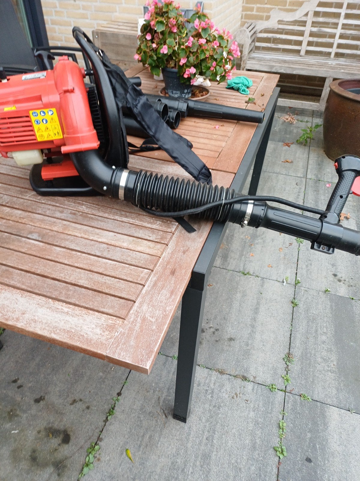 Top Garden bladblazer rugmodel, Ophalen, Benzine, Gebruikt, Met zuigfunctie