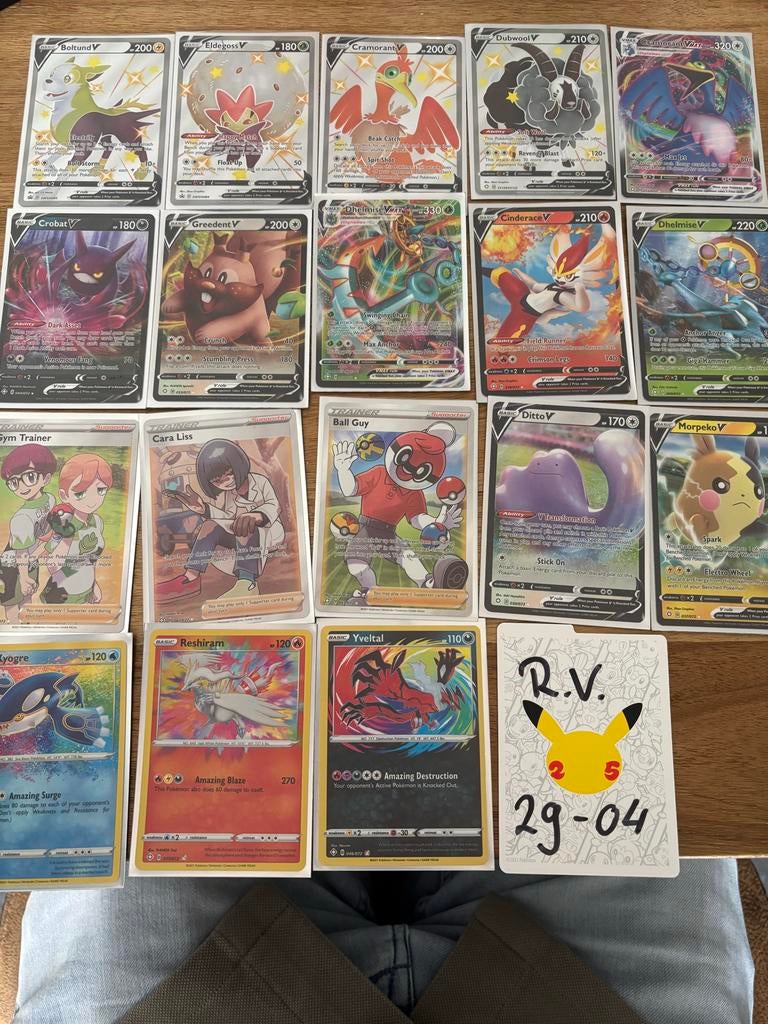Pokémon Kaarten Collectie - V, VMAX, Trainer, Foil, Ophalen of Verzenden, Gebruikt, Meerdere kaarten, Foil
