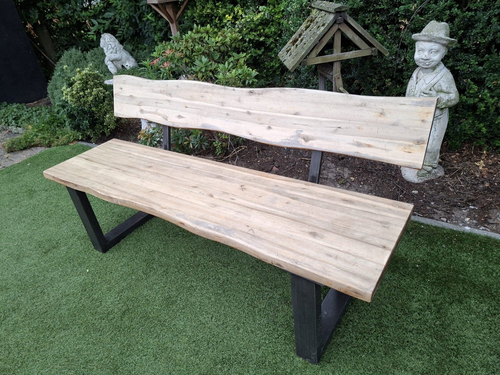 Prachtige tuinbank boomstam bank, Tuin en Terras, Ophalen, Gebruikt