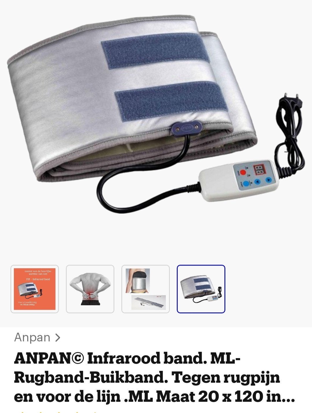ANPAN Infrarood Rug- en Buikband - Pijnverlichting, Ophalen, Zo goed als nieuw, Overige typen