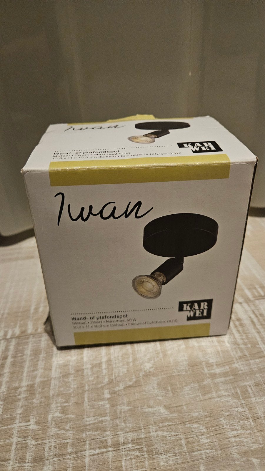 Plafondspot Zwart GU10 (Karwei Iwan), Huis en Inrichting, Ophalen, Gebruikt, GU10, Overige merken