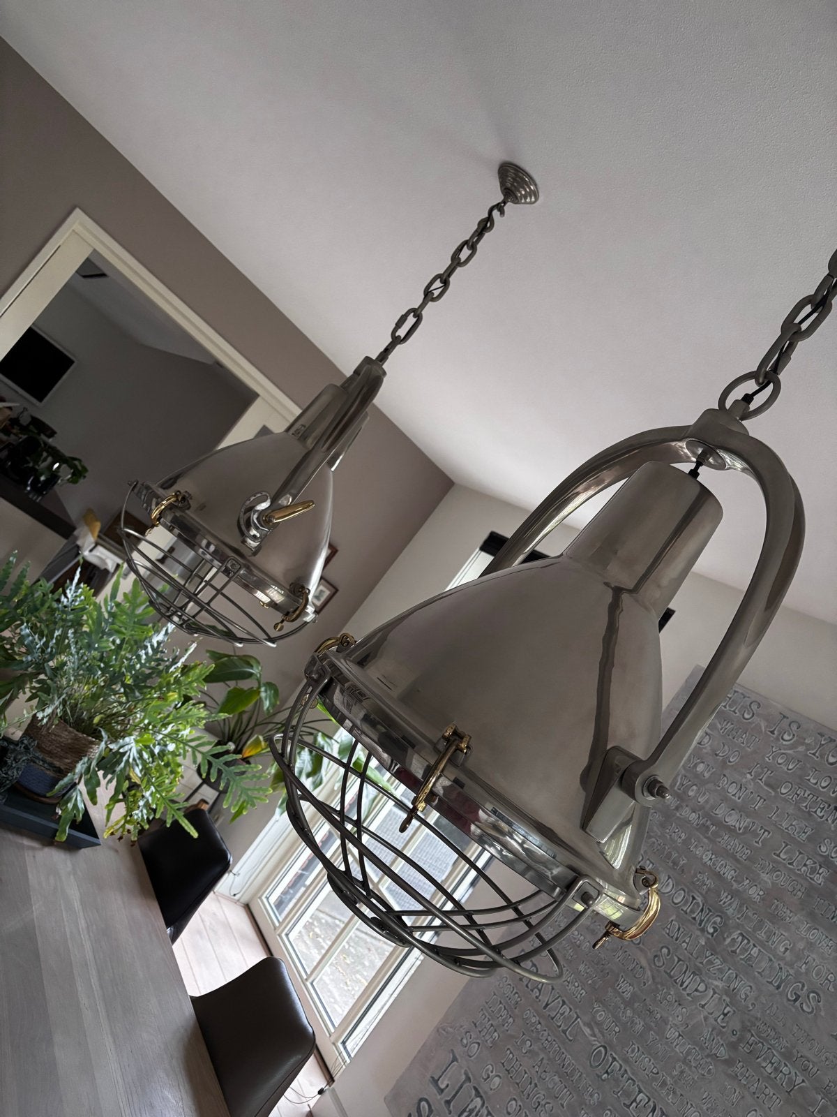 2 Eichholtz Condor Lampen - Nikkel Design Hanglamp, Ophalen, Zo goed als nieuw, Metaal, E27 (groot)