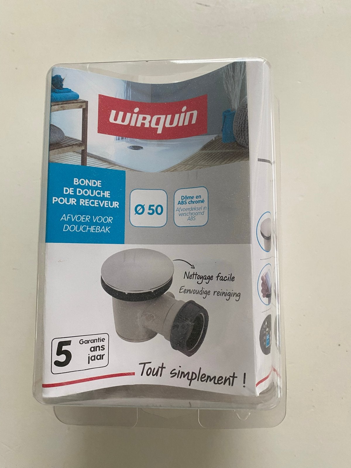 Wirquin Doucheput Afvoer voor Douchebak Ø 50mm Nieuw, Doe-het-zelf en Verbouw, Sanitair, Nieuw, Douche, Chroom, Ophalen