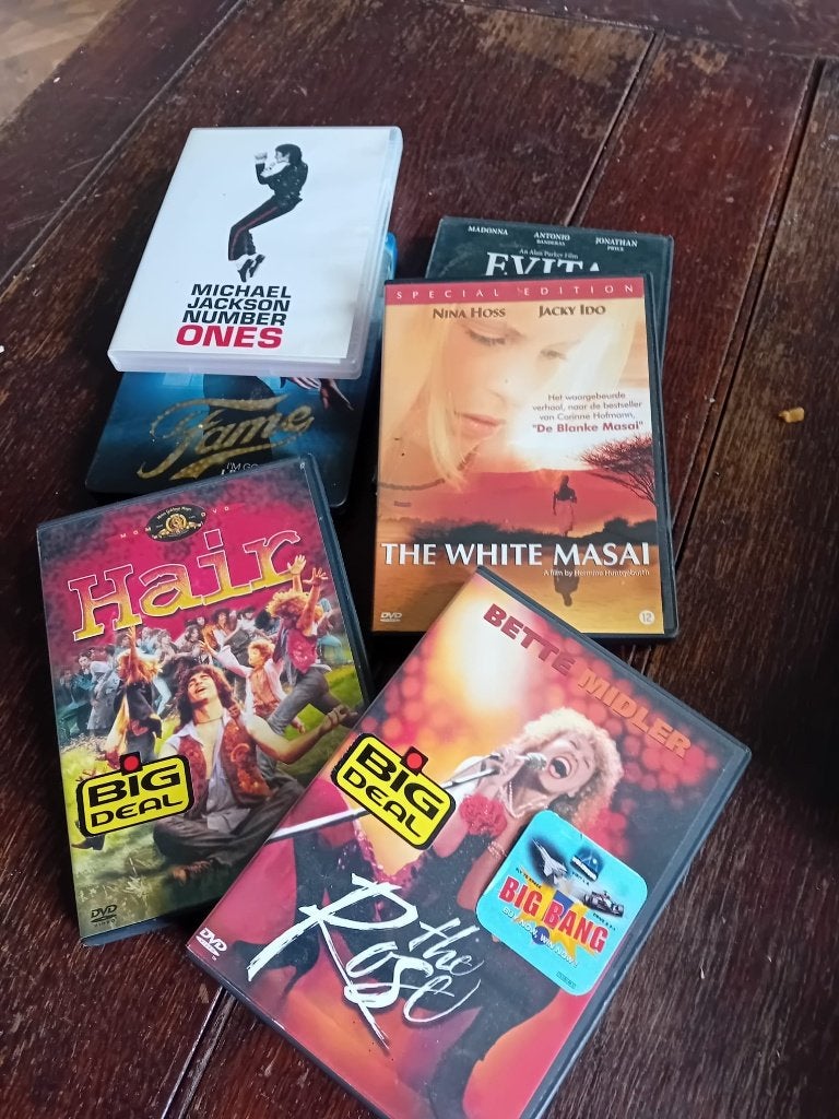 Partij musical-dvd’s – Evita, Hair e.a., Cd's en Dvd's, Alle leeftijden, Ophalen of Verzenden, Gebruikt