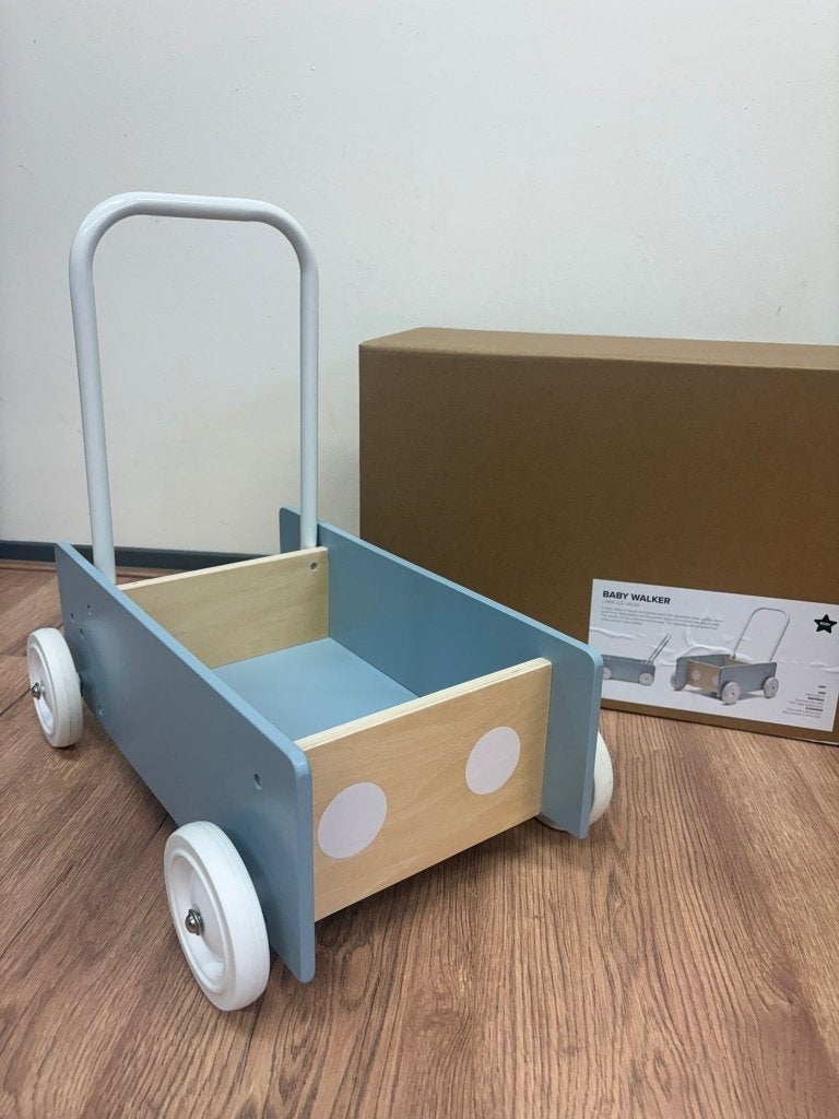 Houten loopwagen | wandelwagen Kid’s Concept grijs/blauw, Jindl, Info@jindl.nl, Nieuw, Ophalen of Verzenden