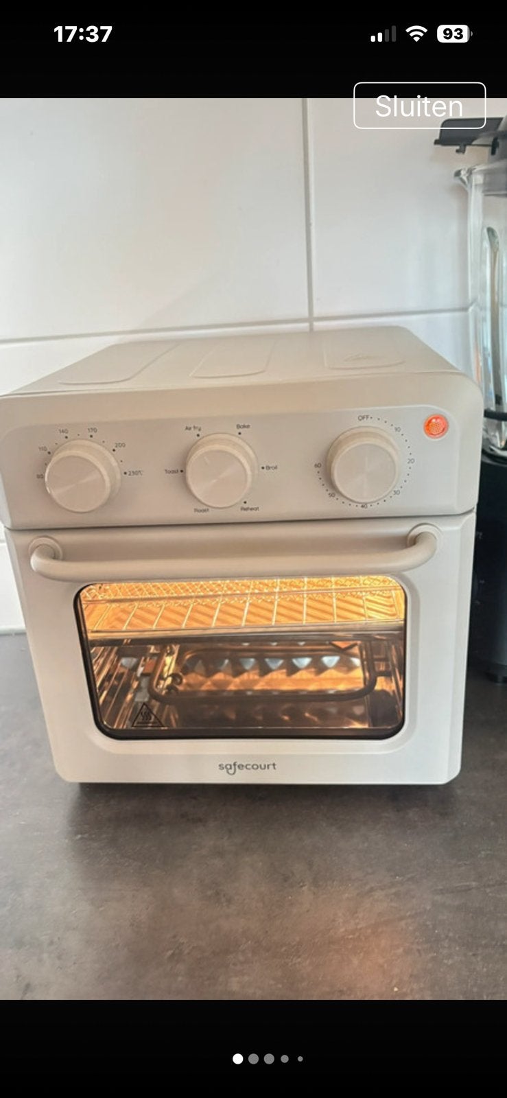 Safecourt poweroven 6 in 1 airfryer oven pfas vrij, Ophalen, 45 tot 50 cm, Hete lucht, Nieuw