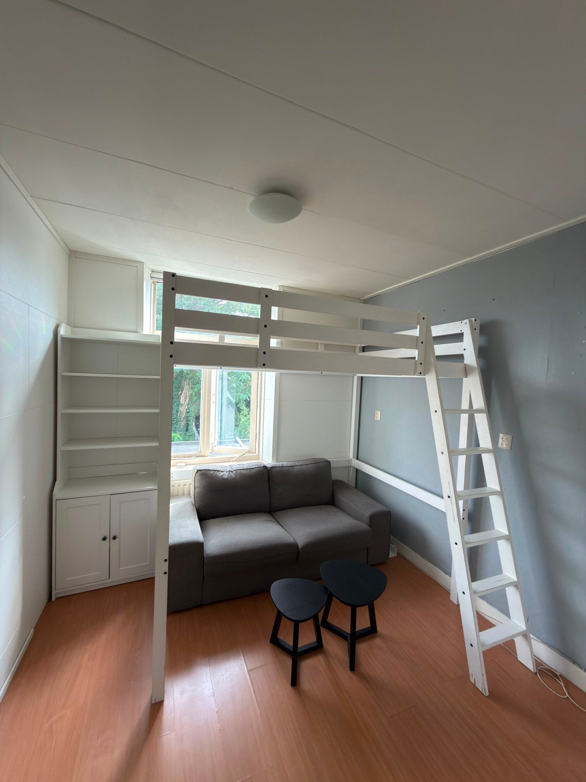 IKEA Hoogslaper, Kledingkast, Boekenkast, Bank, Bijzettafels, Ophalen, Hoogslaper, Tweepersoons, 140 cm