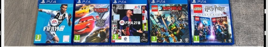 5 PS4 spellen - FIFA, Cars, LEGO Ninjago & Harry Po, Ophalen of Verzenden, Gebruikt, Sport, Vanaf 3 jaar