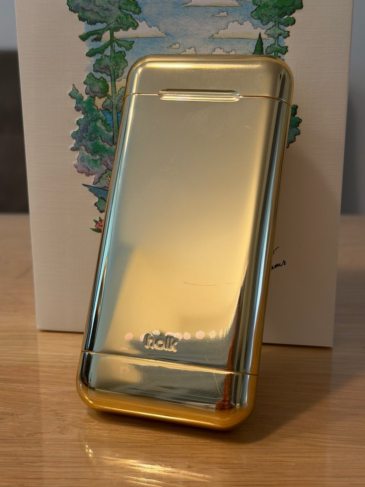 Holk Carry Case cannabis joint polished gold goud doosje, Ophalen of Verzenden, Zo goed als nieuw, Tabaksdoos of Verpakking