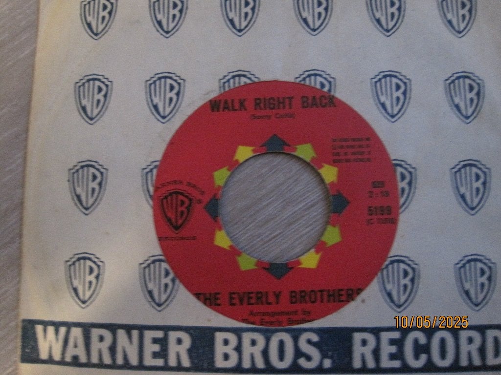 The Everly Brothers   -   Walk right back, Originele persing, 7 inch, Ophalen of Verzenden, Zo goed als nieuw