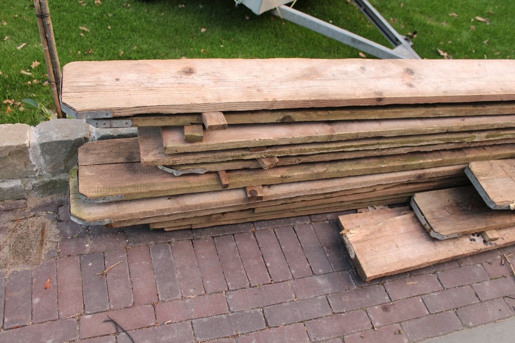steigerhout, Gebruikt, 25 tot 50 mm, Ophalen of Verzenden, 200 tot 250 cm