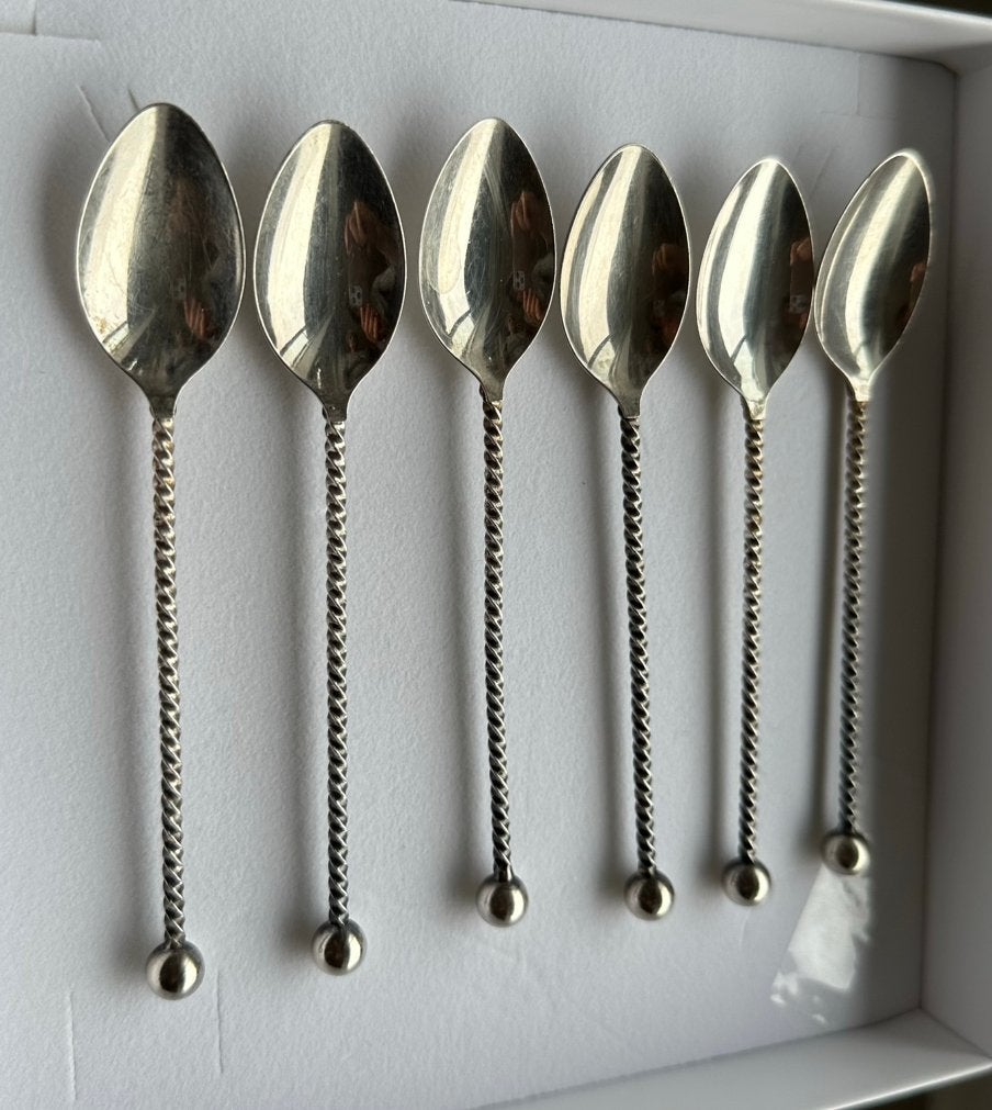 6 verzilverde theelepels, Ophalen of Verzenden
