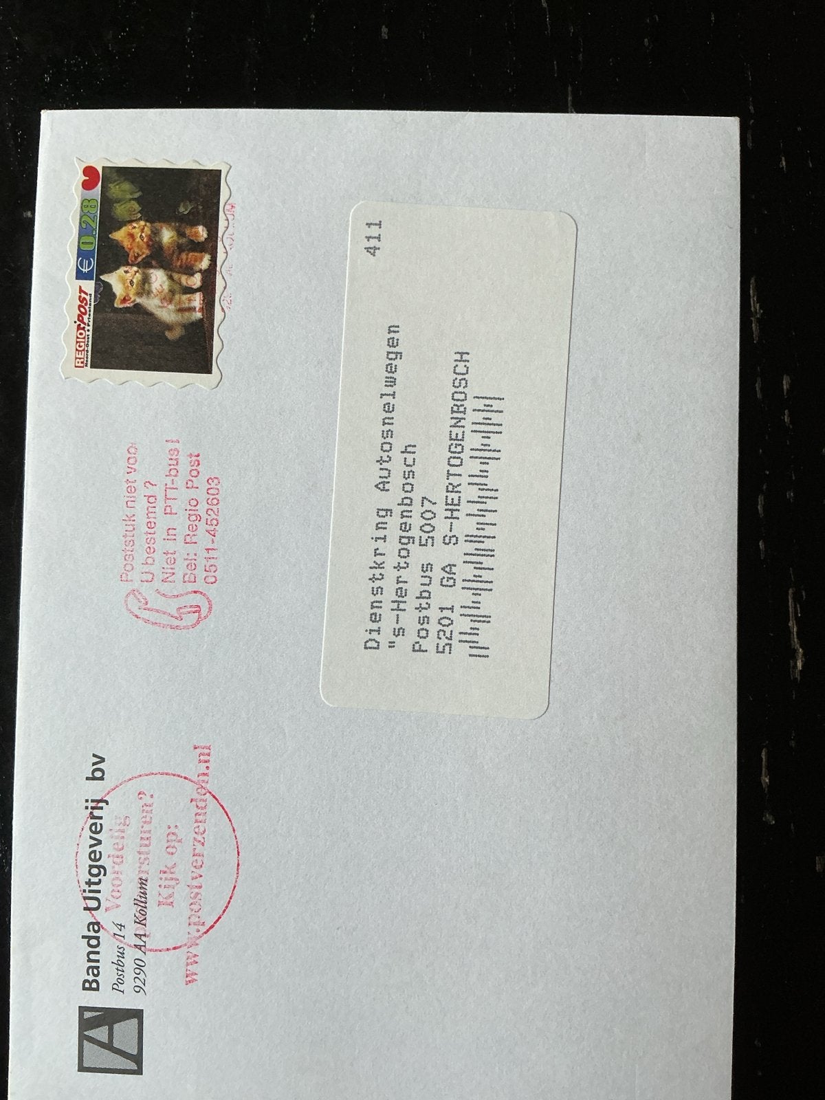 Regio Post postzegel met kattenmotief, ongebruikt, Ophalen of Verzenden