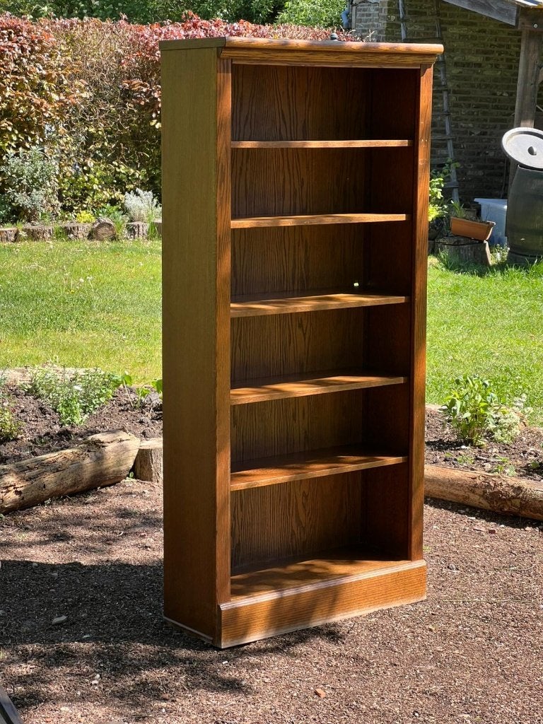 Hoge houten boekenkast / open kast – 185 cm, Huis en Inrichting, Kasten | Boekenkasten, Ophalen, Met plank(en), 50 tot 100 cm