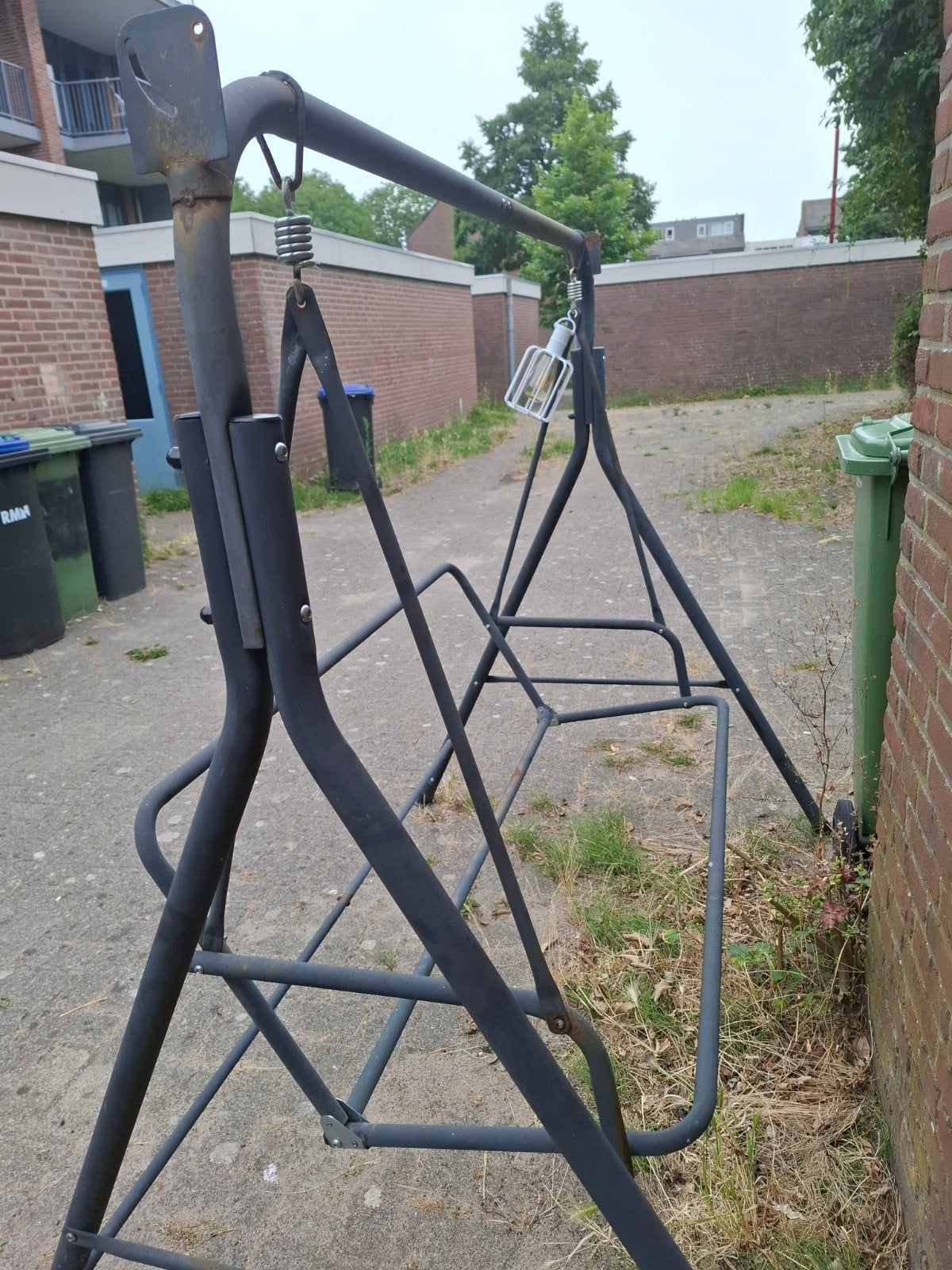 Schommelbank - Zwart metalen frame, Ophalen, Gebruikt, Metaal, Schommelbank