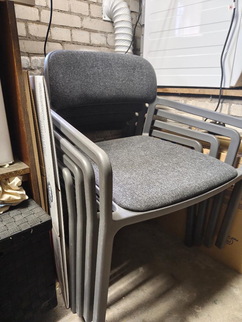 4x Ikea Ypperlig x Hay Collectie | Lounge Stoelen Grijs, Ophalen, Kunststof, Gebruikt, Vier