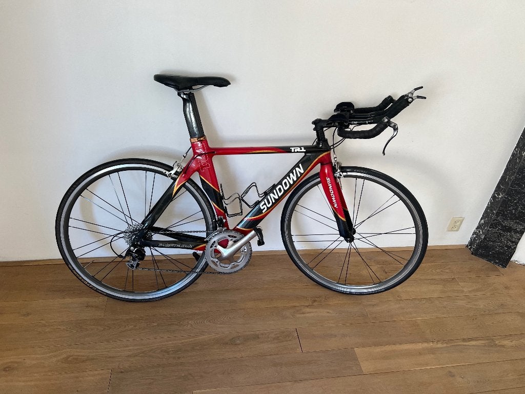 Sundown TR1 Carbon Triathlon / Time Trial Bike – Size 56, 28 inch, Gebruikt, Carbon, 15 tot 20 versnellingen