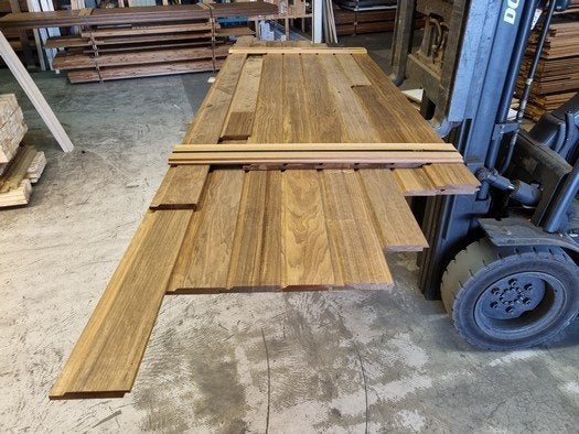5.22 m2  hardhout halfhouts rabat   - nr: HP179, Ophalen, Planken, Nieuw, Hardhout