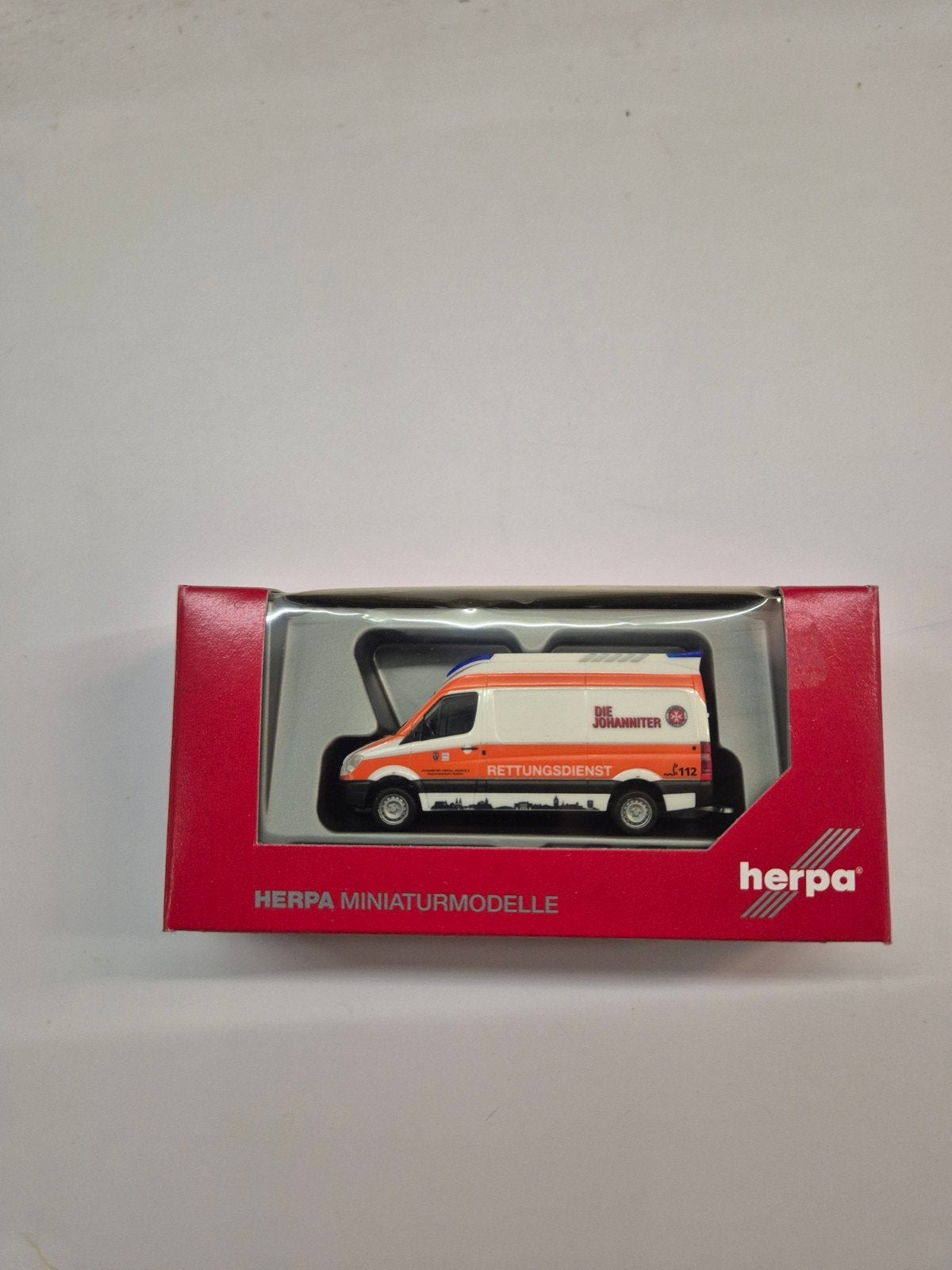Herpa Mercedes-Benz Sprinter Duitse ambulance 1:87, Hobby en Vrije tijd, Ophalen of Verzenden, Nieuw, Auto, Herpa
