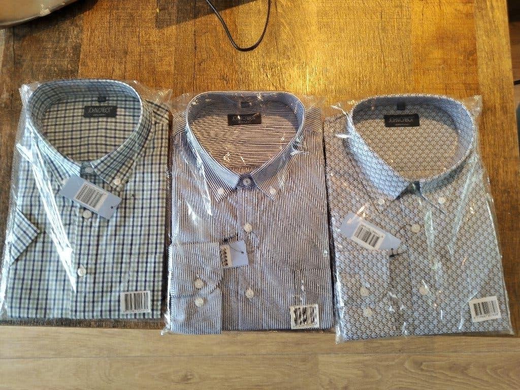 Overhemd nieuw maat XXL 45/46 John Cabot 5 stuks nieuw, Overige kleuren, Nieuw, Ophalen of Verzenden, Overige halswijdtes