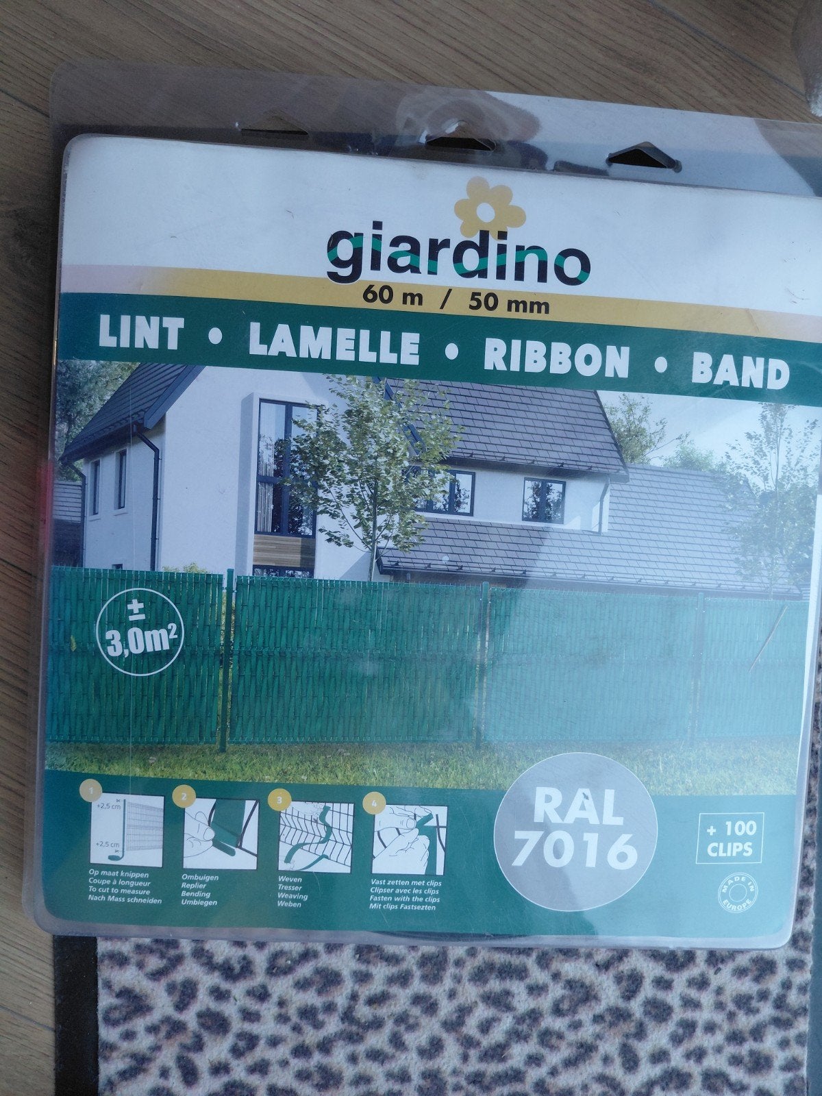 Giardino hekwerk lint/lamellen RAL 7016 (1,5 m2 over), Tuin en Terras, Ophalen, Gebruikt, Kunststof, Overige typen
