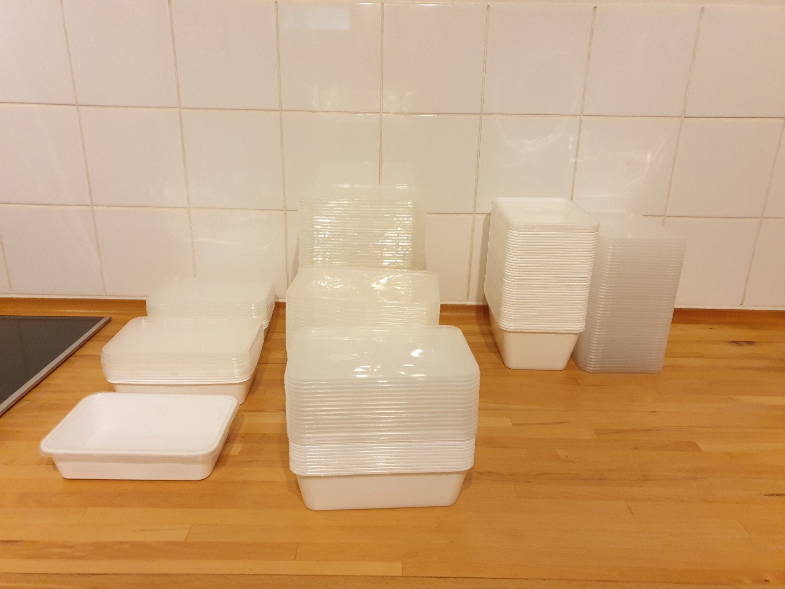 Plastic bakjes afhaal Chinees kwaliteit, Ophalen, Gebruikt