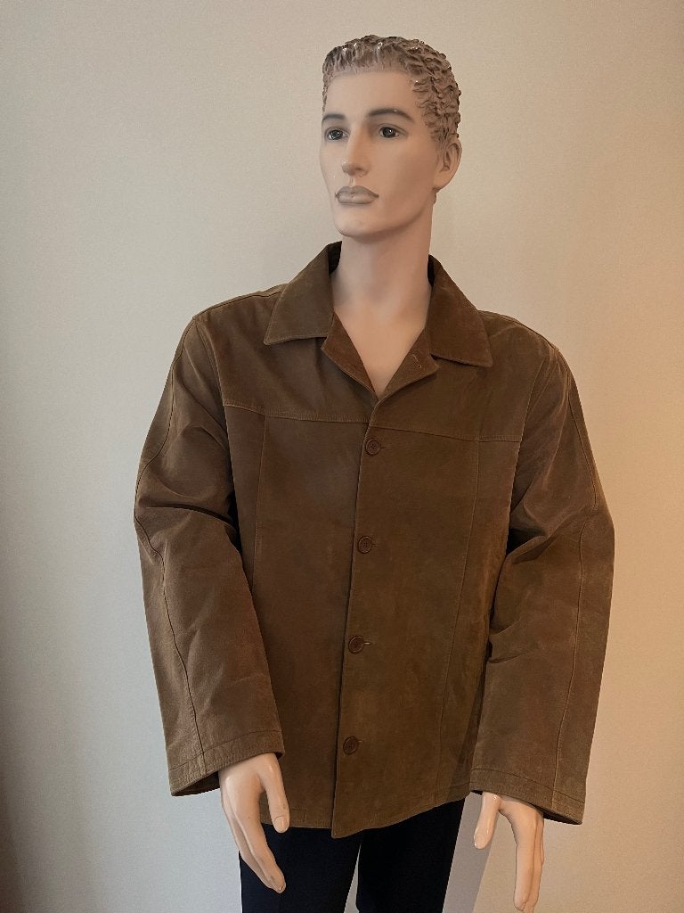 Mooie Donar Menswear leren lente jas grote Maat 60, Ophalen, Beige, Overige maten, Zo goed als nieuw
