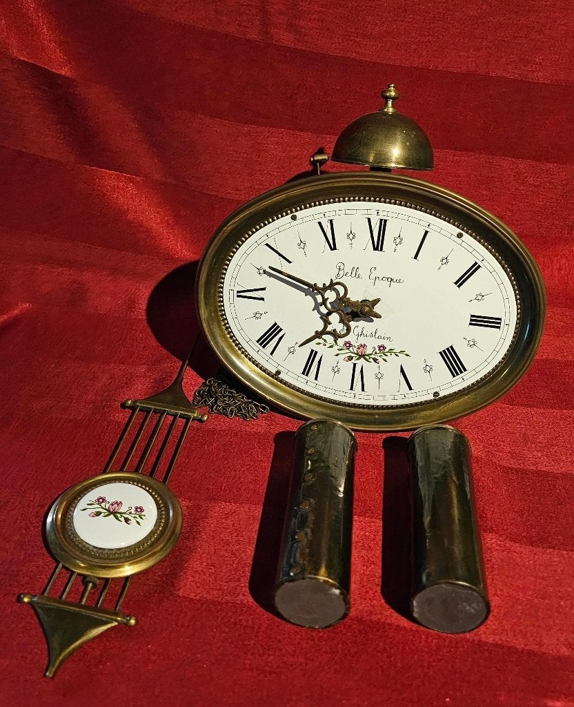 B Pendule, met emaille wijzerplaat, metalen klokkast, Verzenden