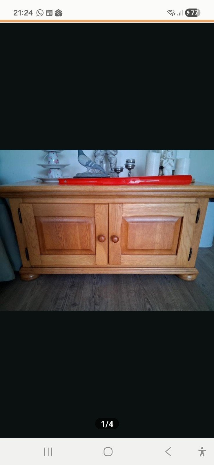 Massief houten dekenkist / tv meubel, Ophalen, Gebruikt, 50 tot 100 cm, Landelijk