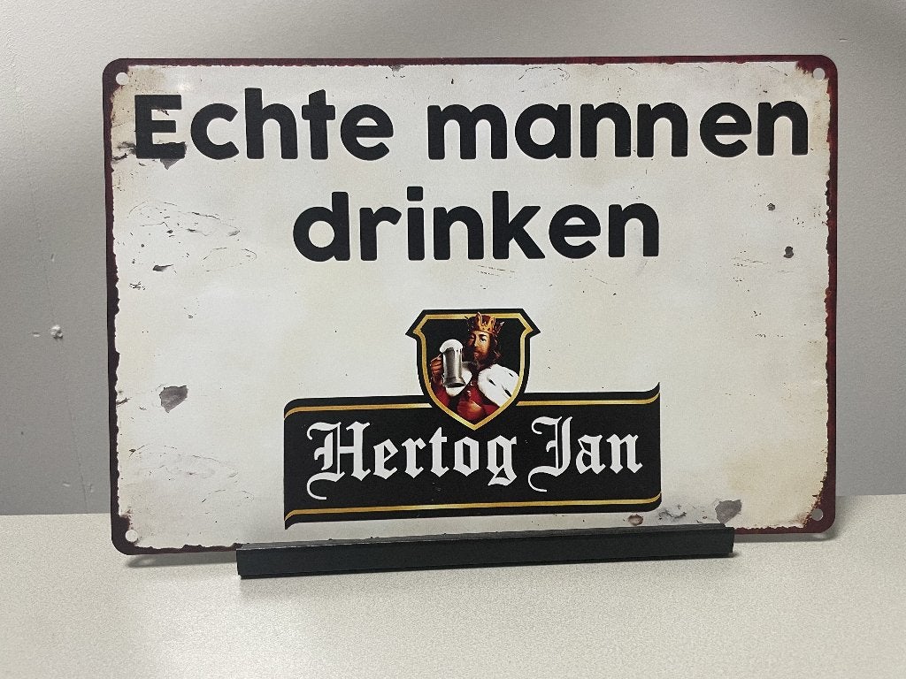 Hertog Jan metalen reclamebord (Old Look), Verzamelen, Biermerken, Ophalen of Verzenden, Nieuw, Reclamebord, Plaat of Schild, Hertog Jan