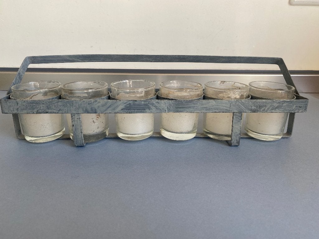 Mobiele houder voor 6 Waxinelichtjes, Antiek en Kunst, Antiek | Glas en Kristal, Ophalen of Verzenden