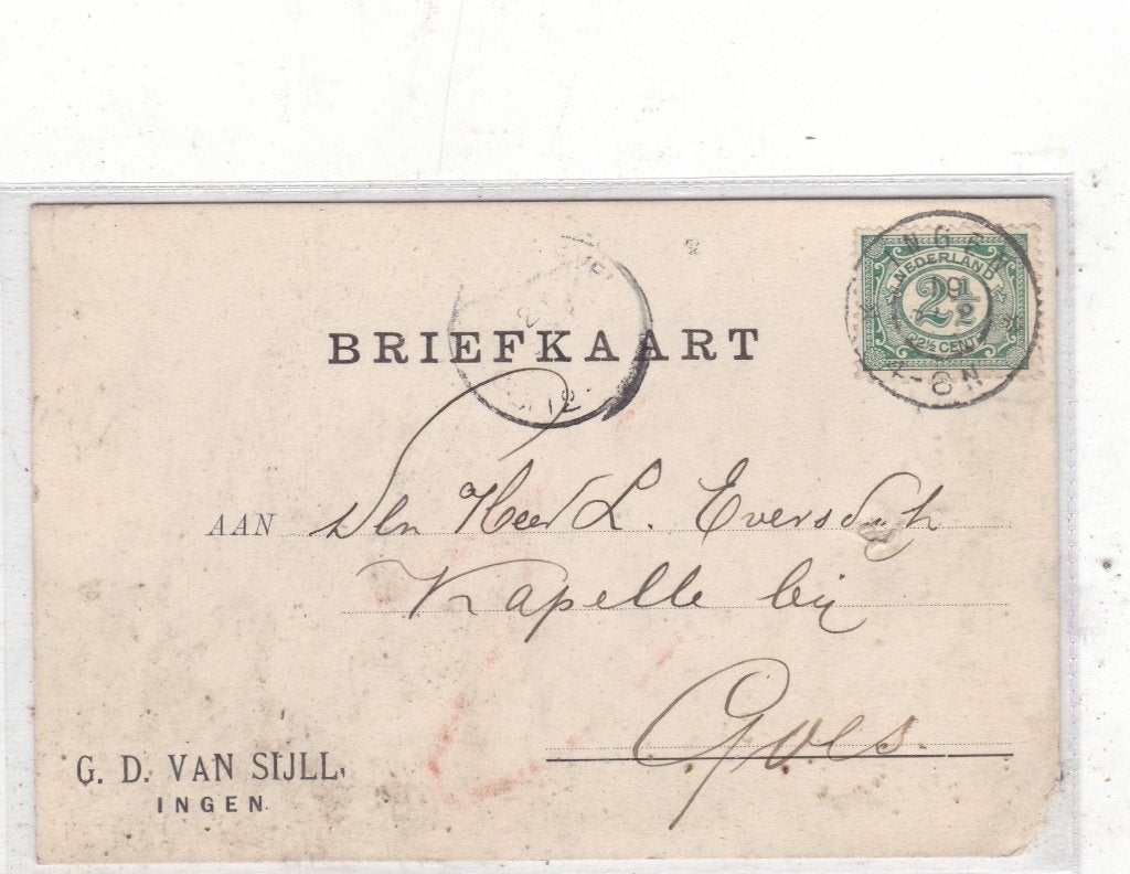 Ingen-Briefkaart G.D. van Sijll 1903, Verzamelen, Ophalen of Verzenden, Voor 1920, Gelopen, Gelderland