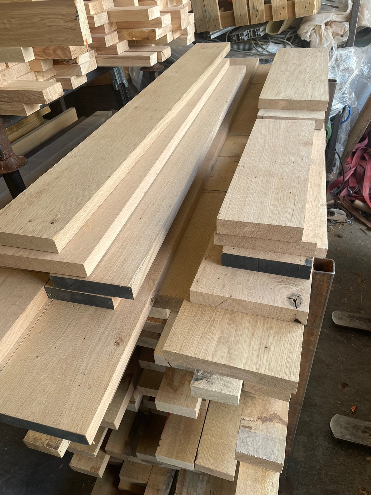 Partij eiken planken geschaafd, Doe-het-zelf en Verbouw, Hout en Planken, Ophalen, 25 tot 50 mm, Eiken, Nieuw