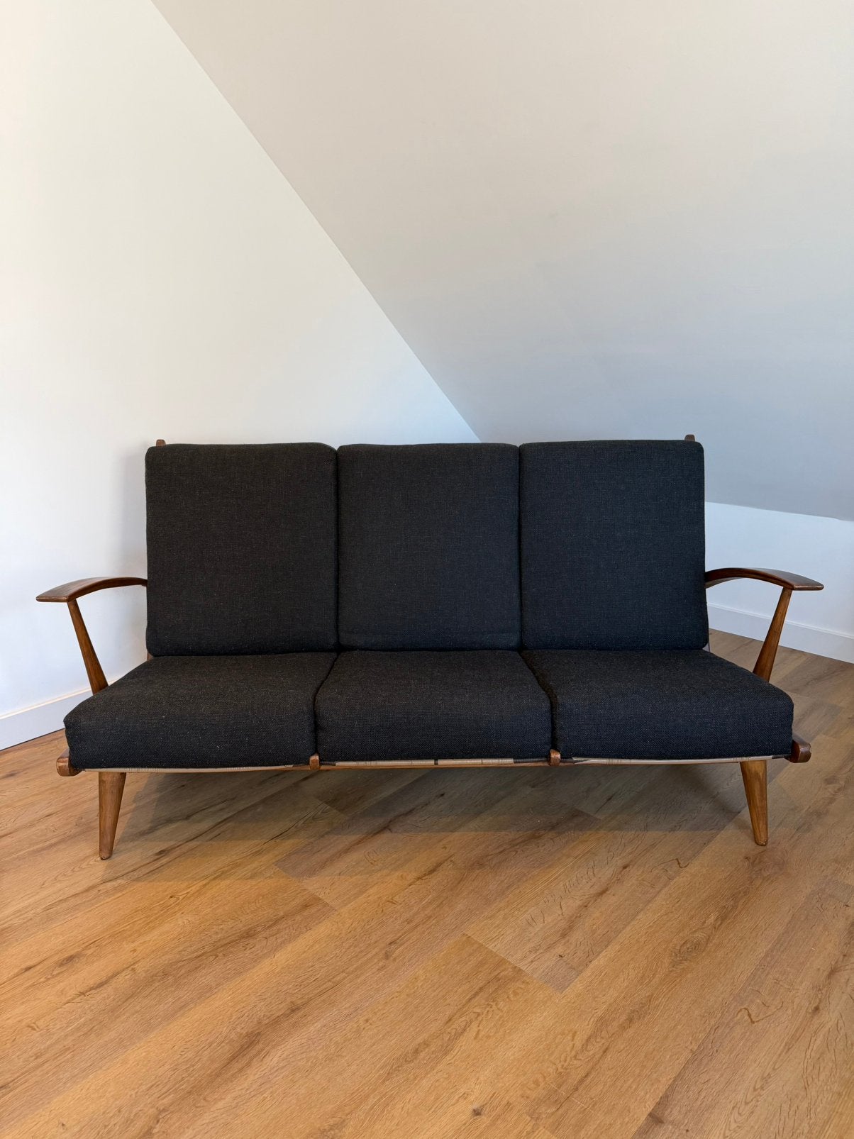 Vintage Deense design bank – mid century modern – 3-zits, Huis en Inrichting, Ophalen, Gebruikt, 150 tot 200 cm, Driepersoons
