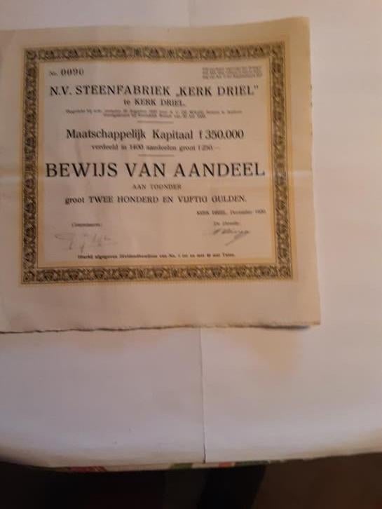 Aandeel aan toonder, Ophalen of Verzenden