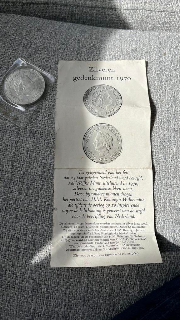 Zilveren Tientje XL Nooit  gebruikt dus FDC, Koningin Juliana, Zilver, Ophalen of Verzenden, Losse munt