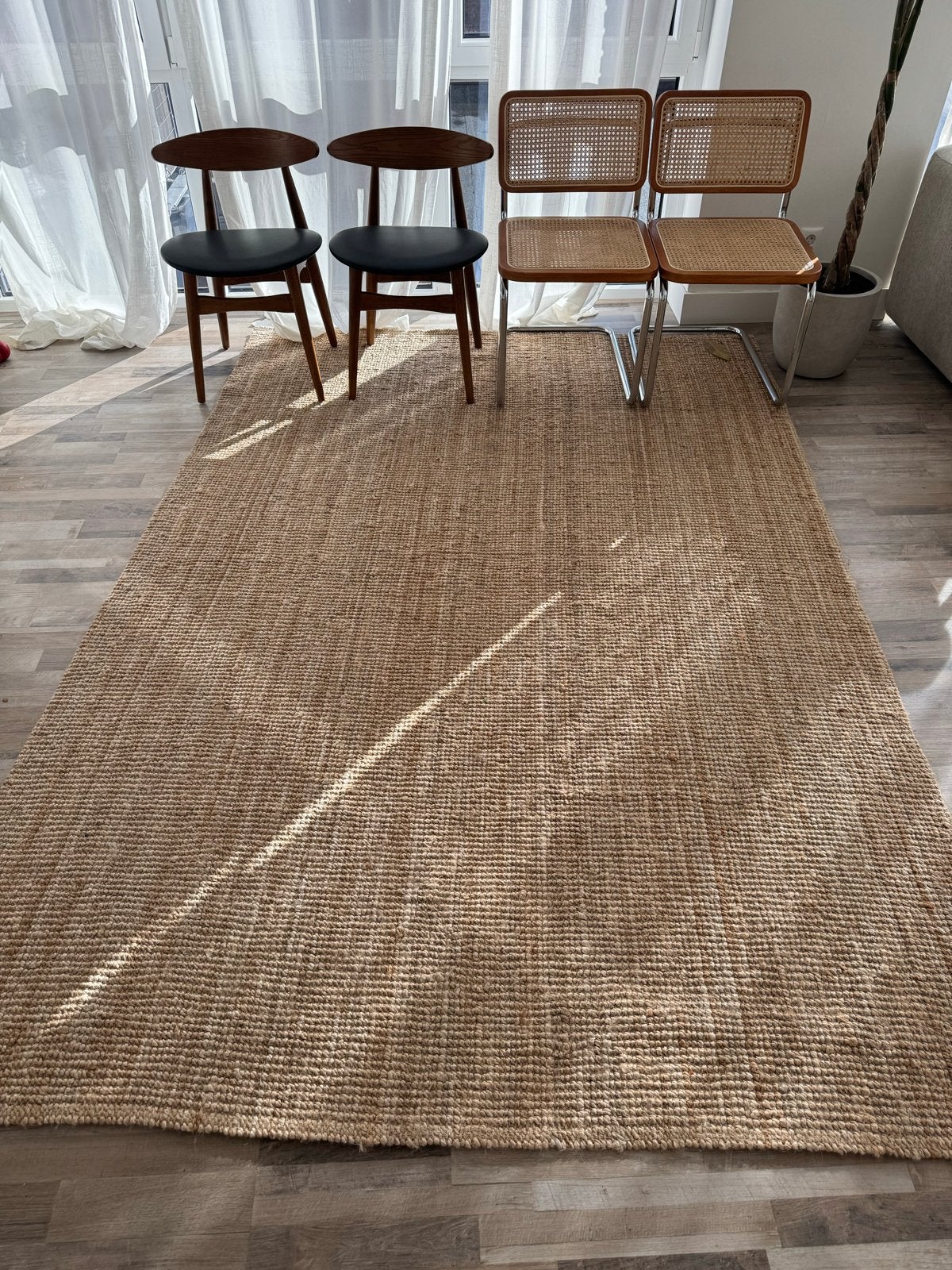 Natuurlijk vloerkleed, 190x280 cm, zo goed als nieuw, Ophalen, Beige, 150 tot 200 cm, 200 cm of meer
