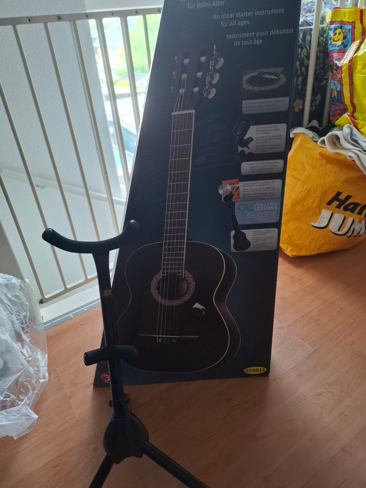 Sheffield Concert Gitaar Zwart - Compleet Startpakket, Ophalen, Nieuw, Klassieke of Spaanse gitaar, Met koffer