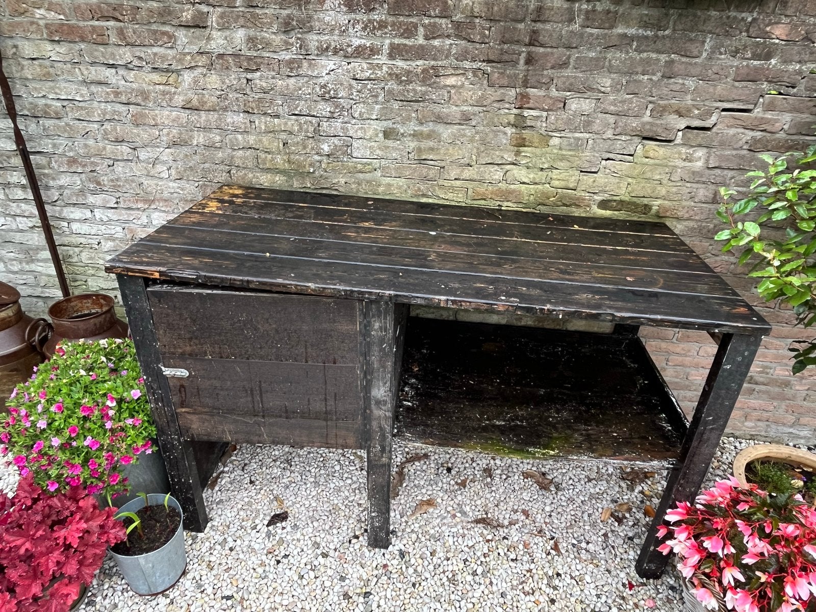 houten werkbank voor tuin of garage, Ophalen, Gebruikt, 120 tot 170 cm