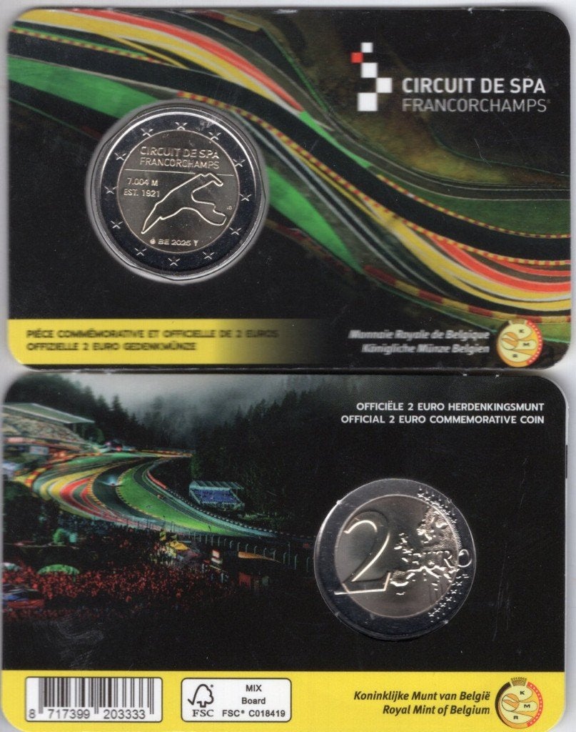 2 Euro Belgie 2025 - Spa Francorchamps - BU/UNC, Verzenden, België, 2 euro, Losse munt