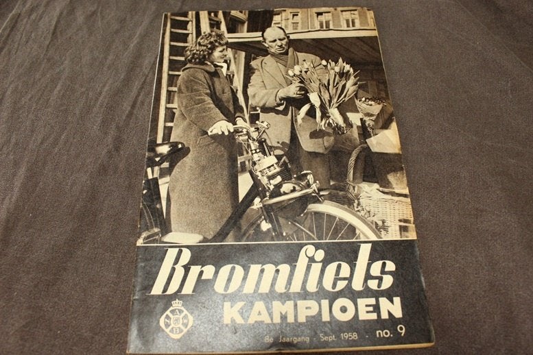 Blad Bromfiets Kampioen september 1958 oa. Berini M21, Ophalen of Verzenden, Gebruikt